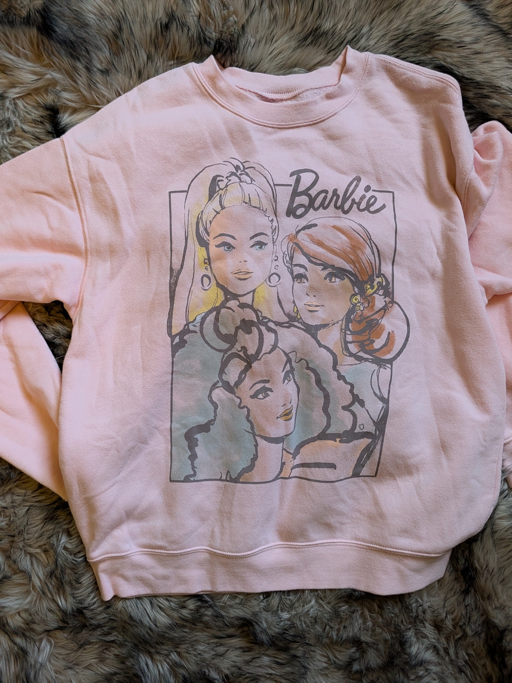 Barbie & Friends Light Pink Graphic Sweatshirt Mattel 2023 Size Large